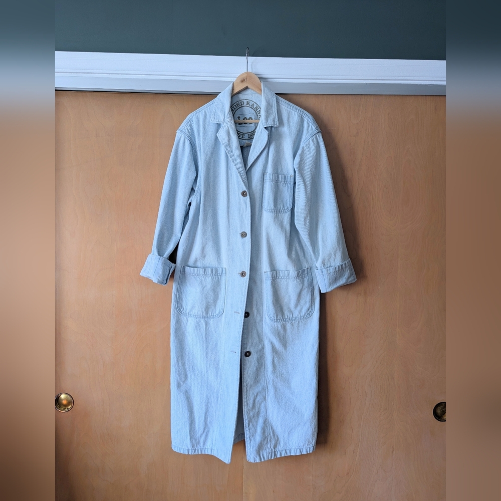 80s Vintage Denim Duster Jacket